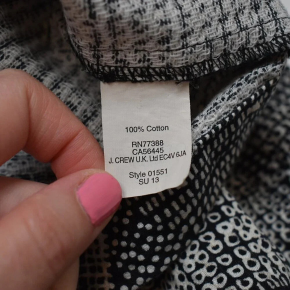 Madewell Crop Top Sz XS Boxy Geometric 100% Cotton Neutral Minimalist Coastal - Picture 9 of 16